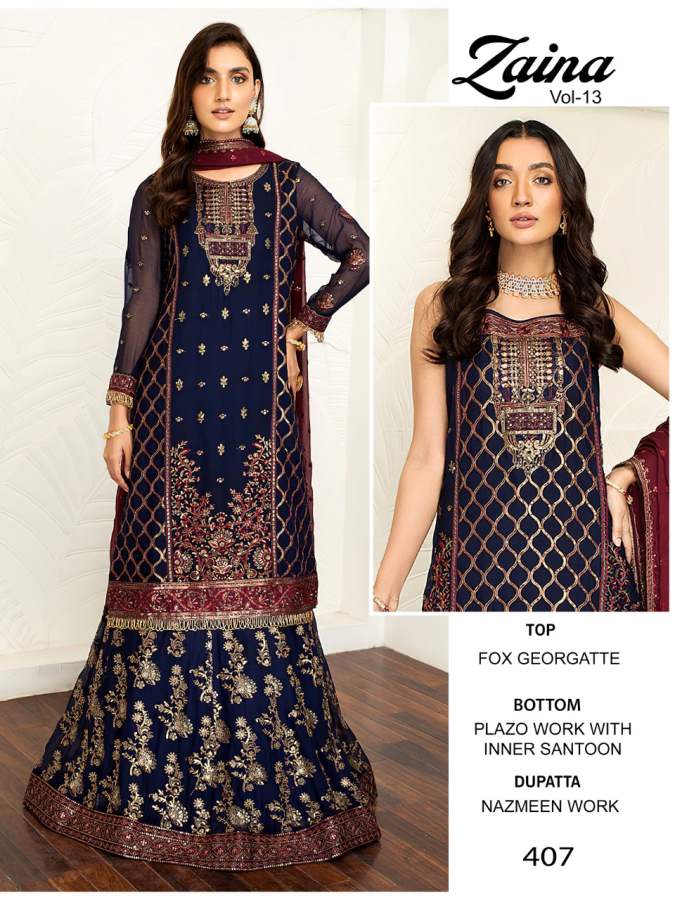 Zaina 13 Exclusive Georgette Wedding Wear Premium Pakistani Salwar Kameez Collection