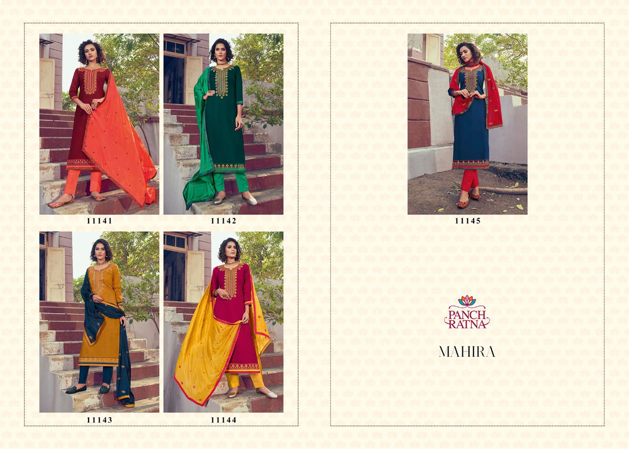 KESSI(PANCH RATNA) MAHIRA Latest Designer Festive Wear Jam Silk Work With Diamond Work Top With Four Side Border Dupatta collection