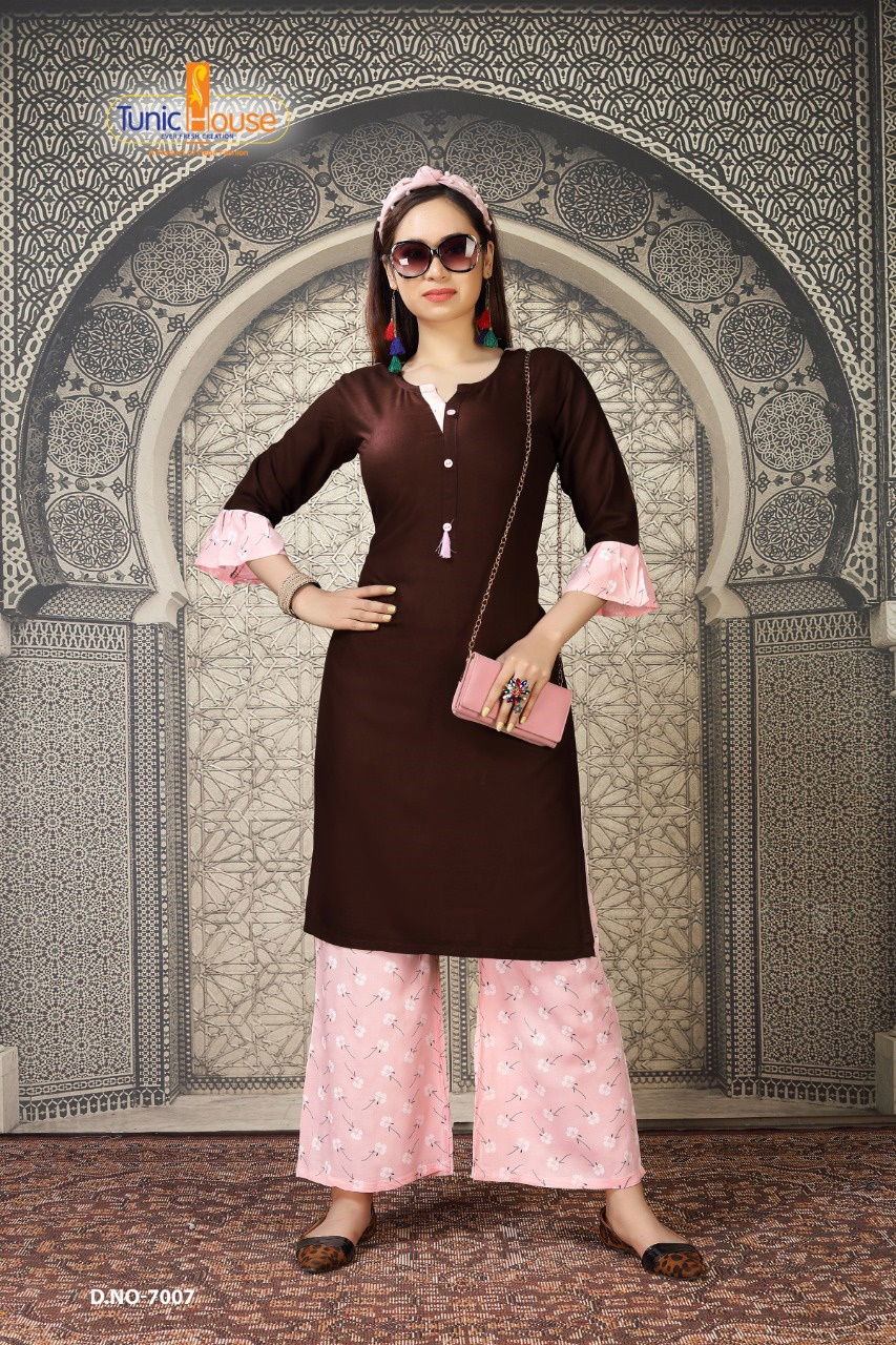 Tunic House Nikki 2 Exclusive Ethnic Wear Rayon Kurti With Plazzo Collection