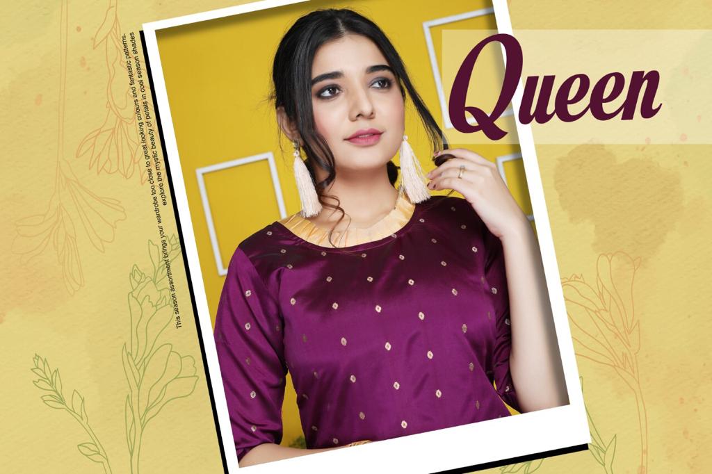 Queen 01 Fancy Daily Casual Wear Silk Kurti With Bottom Collection