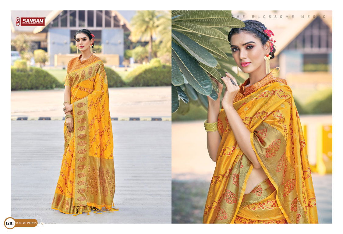 Sangam Amreeta Organza Weaving Heavy Festive Wear Rich Pallu Sarees Collection