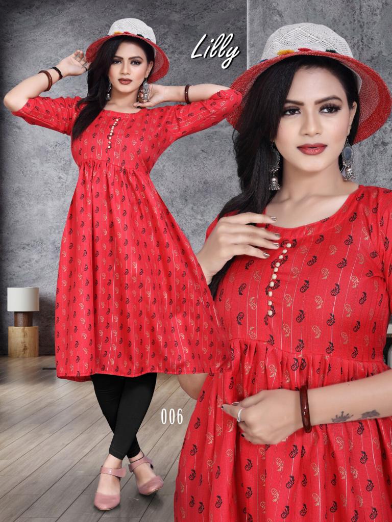 Lilly Stylish Latest Designer Casual Wear Anarakli Kurti Collection