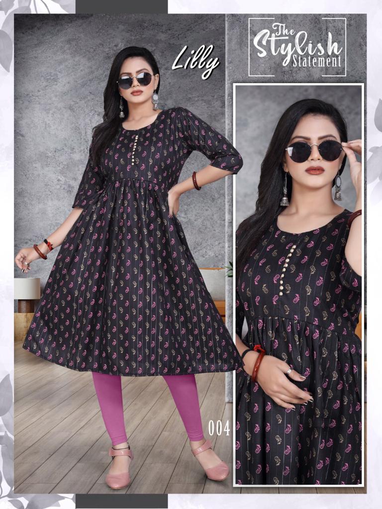 Lilly Stylish Latest Designer Casual Wear Anarakli Kurti Collection