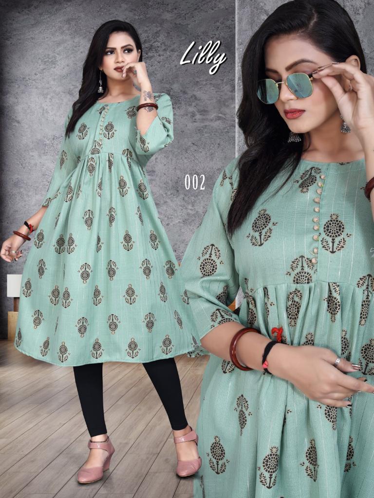 Lilly Stylish Latest Designer Casual Wear Anarakli Kurti Collection