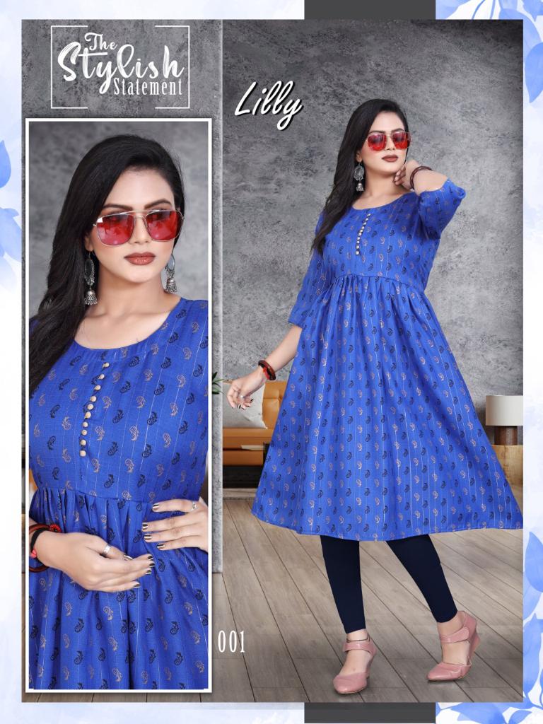 Lilly Stylish Latest Designer Casual Wear Anarakli Kurti Collection