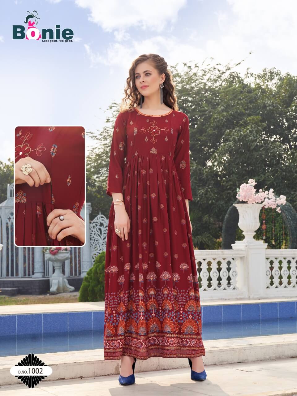 Bonie Good News Fancy Festive Wear Pure Rayon Long Latest Anarkali Kurti Collection