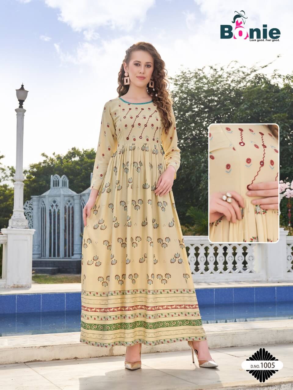 Bonie Good News Fancy Festive Wear Pure Rayon Long Latest Anarkali Kurti Collection