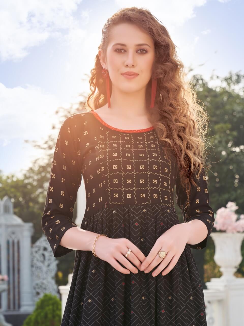 Bonie Good News Fancy Festive Wear Pure Rayon Long Latest Anarkali Kurti Collection