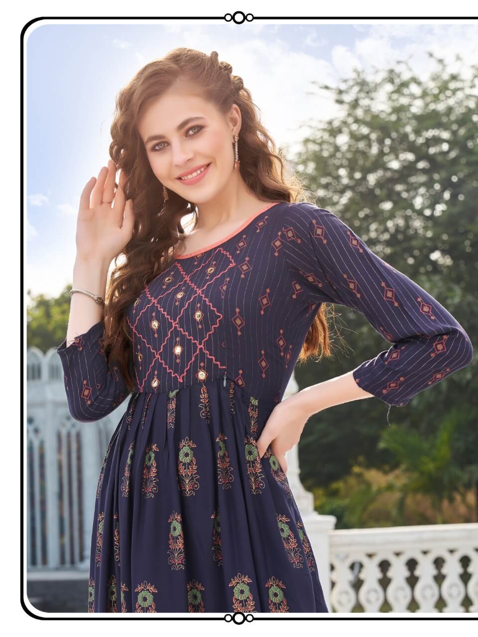 Bonie Good News Fancy Festive Wear Pure Rayon Long Latest Anarkali Kurti Collection
