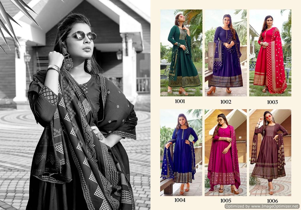 Jinesh Nx Akansha 1 Heavy Designer Festive Wear Kurti With Bottom And Dupatta Ready Made Collection