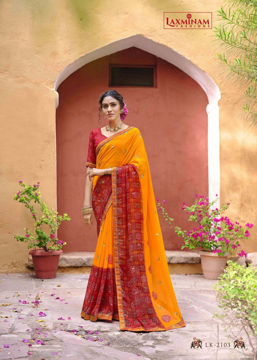 Laxminam Sonpari Latest Fancy Festive Wear Georgette Printed  Saree Collection