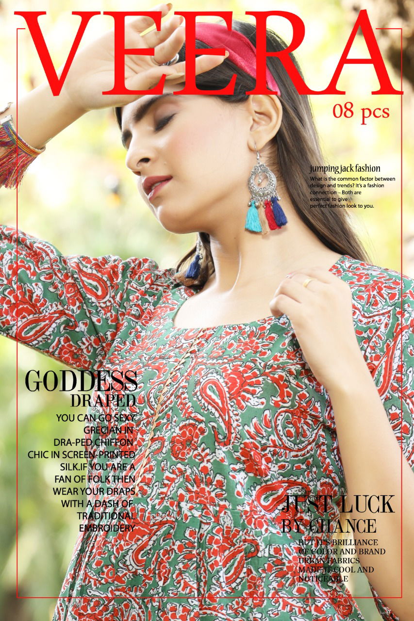 Veera Classic Ethnic Wear Designer Cotton Printed Latest Kurti Collection