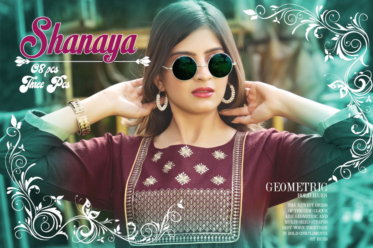 Shanaya Latest Festive Wear Cotton Slub Kurti With Bottom And Dupatta Collection