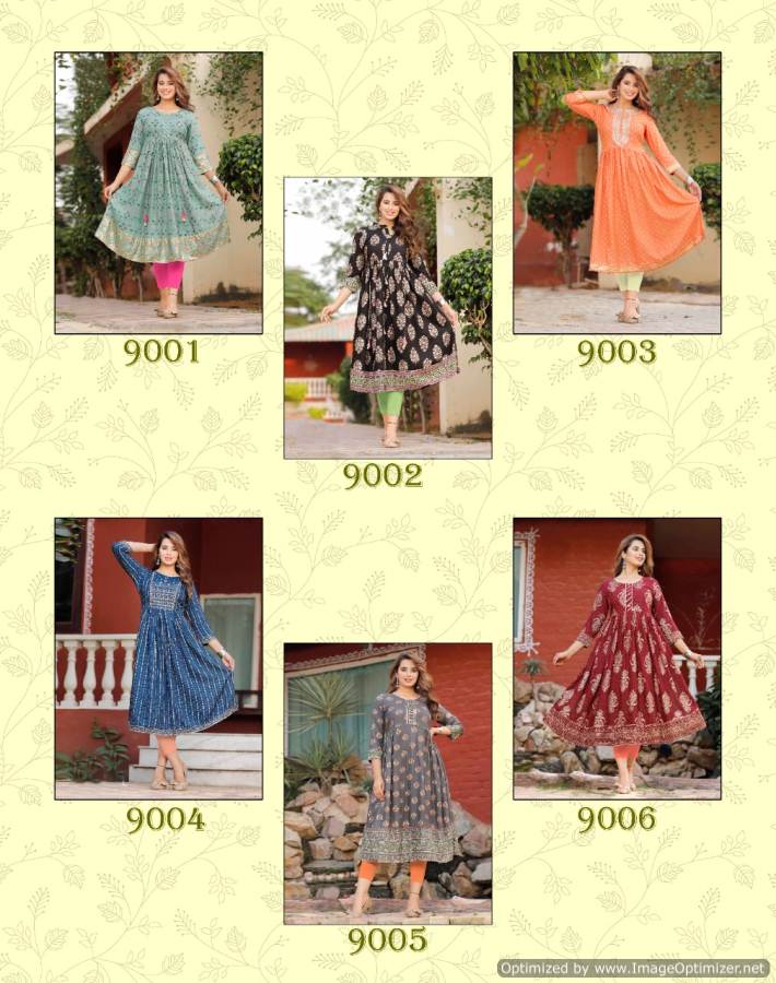 Ethnicity 9 Fancy Ethnic Wear Rayon Designer Kurti Collection