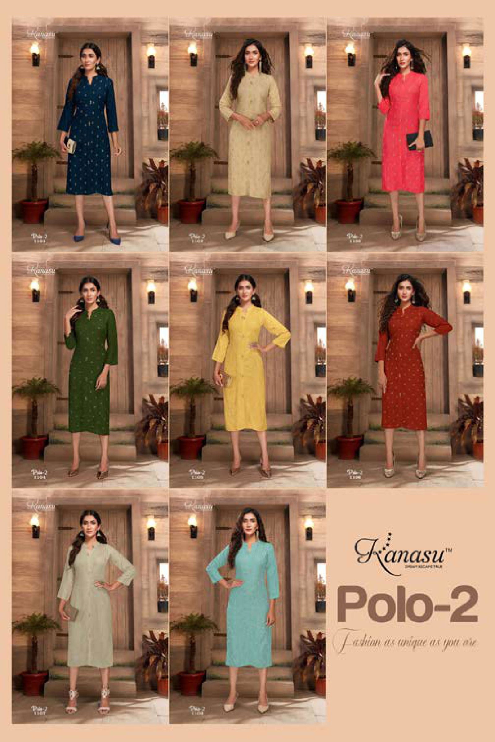 Kanasu Polo 2 Classic Fancy Wear Rayon Designer Kurti Collection