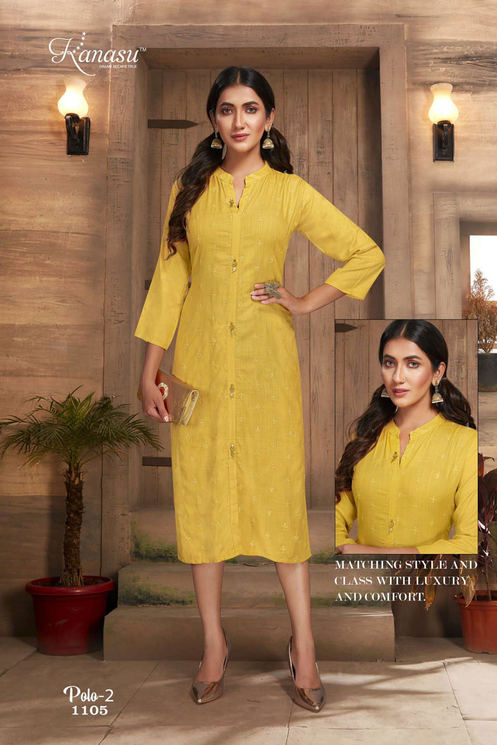 Kanasu Polo 2 Classic Fancy Wear Rayon Designer Kurti Collection