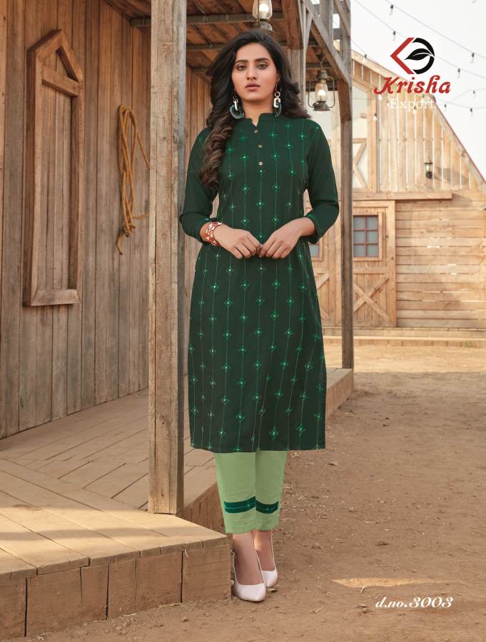 Krisha Siyara Latest Feavy Ethnic Wear Rayon Kurti With Pant Collection
