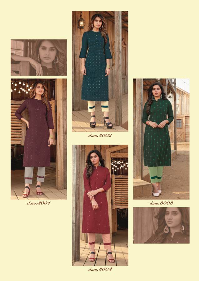 Krisha Siyara Latest Feavy Ethnic Wear Rayon Kurti With Pant Collection