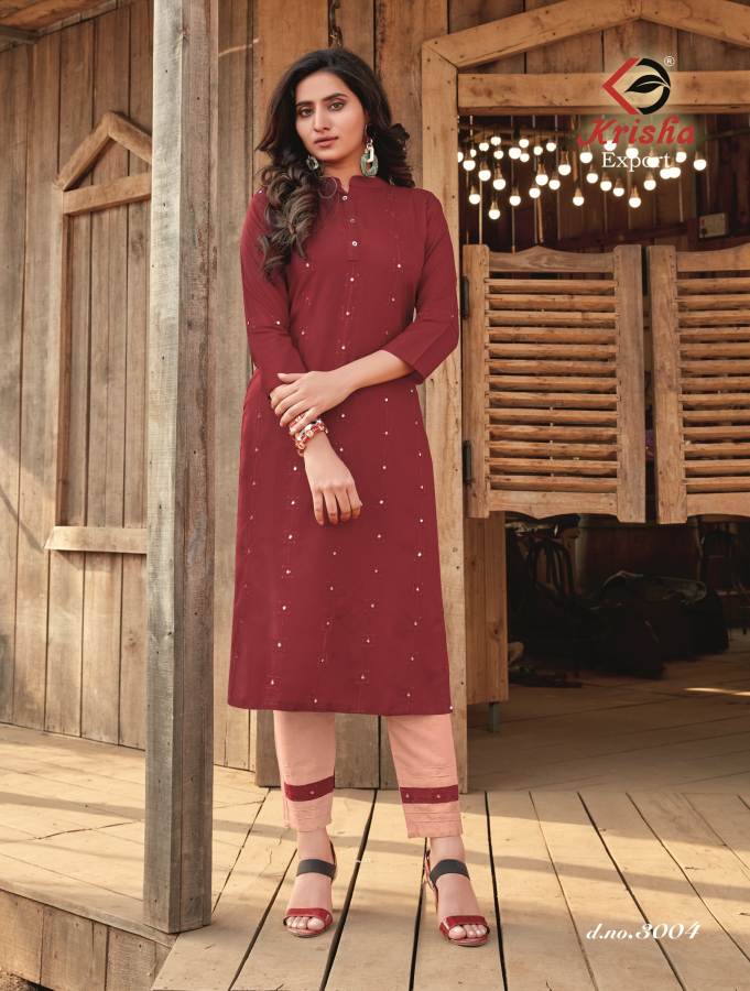 Krisha Siyara Latest Feavy Ethnic Wear Rayon Kurti With Pant Collection
