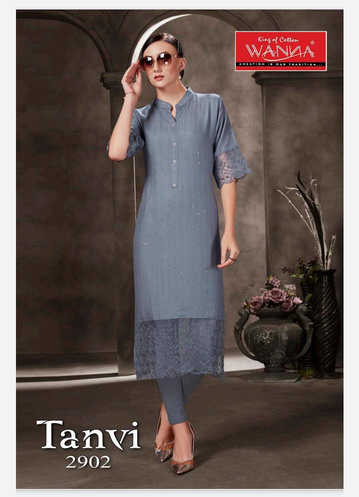 Wanna Tanvi Fancy Festive Wear Rayon Fancy Designer Kurti Collection