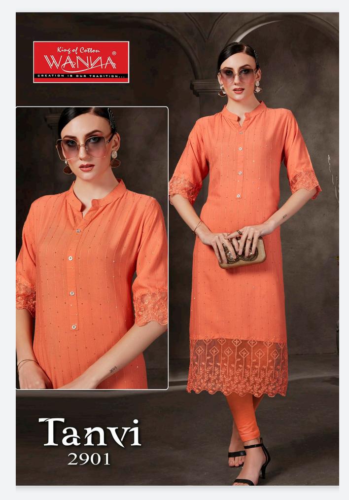 Wanna Tanvi Fancy Festive Wear Rayon Fancy Designer Kurti Collection
