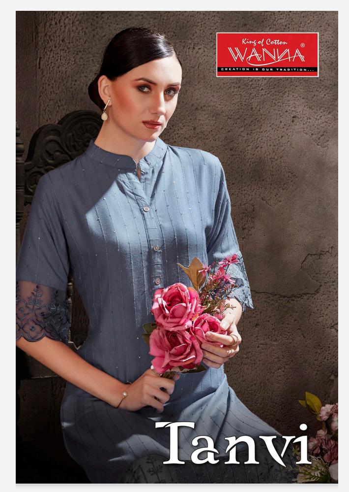 Wanna Tanvi Fancy Festive Wear Rayon Fancy Designer Kurti Collection