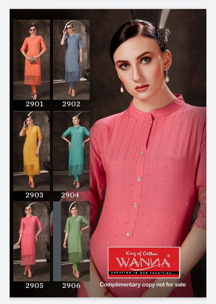 Wanna Tanvi Fancy Festive Wear Rayon Fancy Designer Kurti Collection