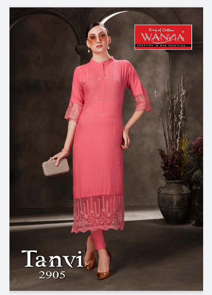Wanna Tanvi Fancy Festive Wear Rayon Fancy Designer Kurti Collection