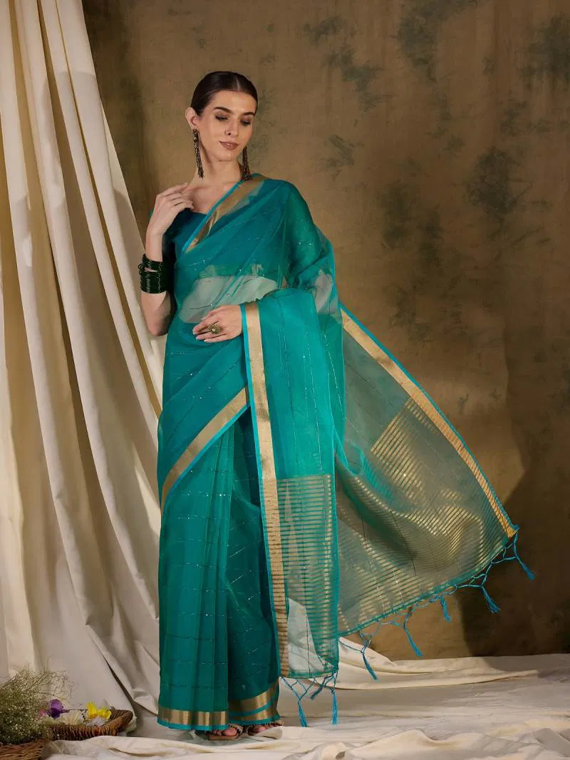 Color Set 8212 Organza Silk Festive Wear Saree Online Wholesale