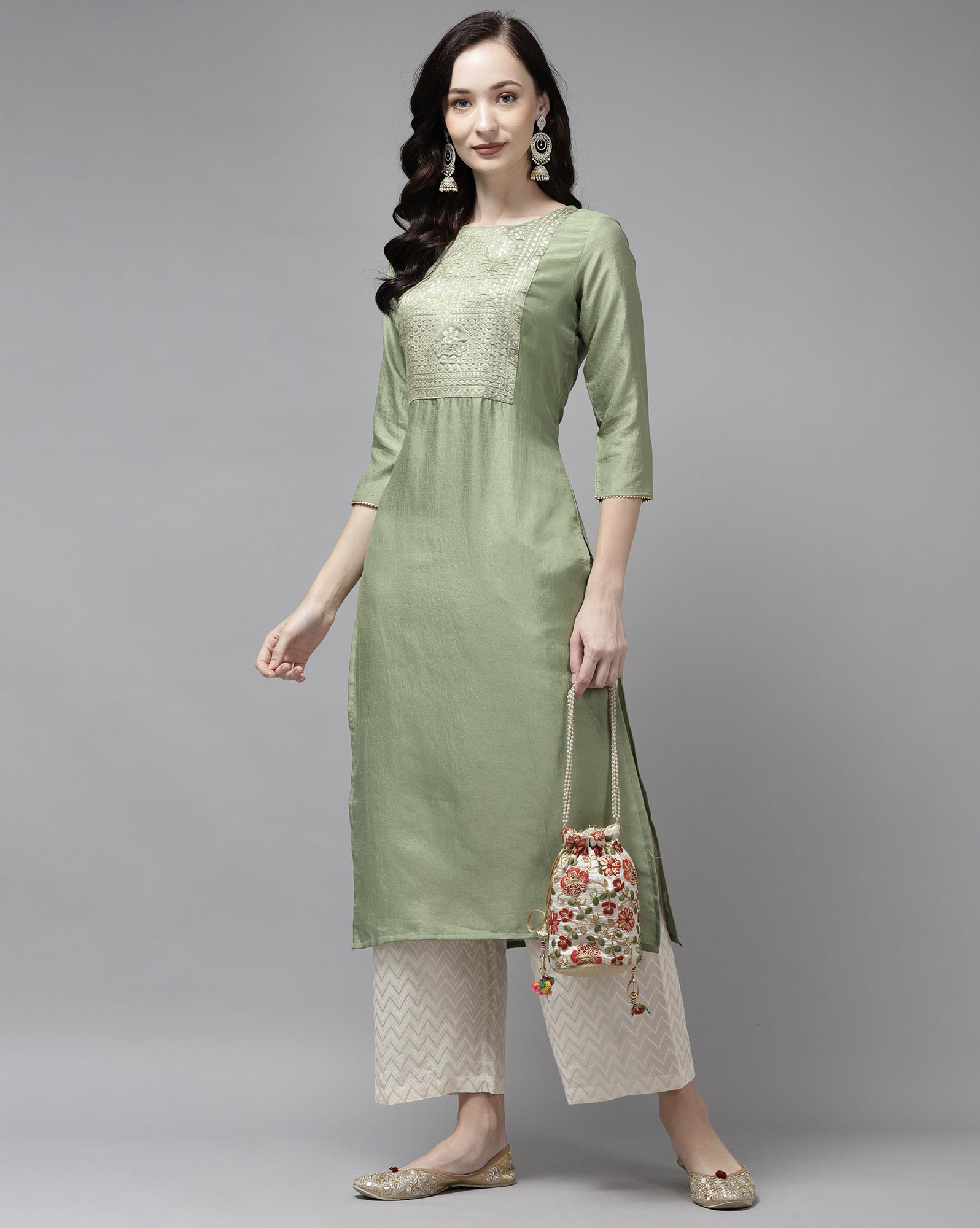 Indo Era Yoke Kurta 35 Cotton Printed Ethnic Wear Trendy Stylish Cotton Kurtis Collection