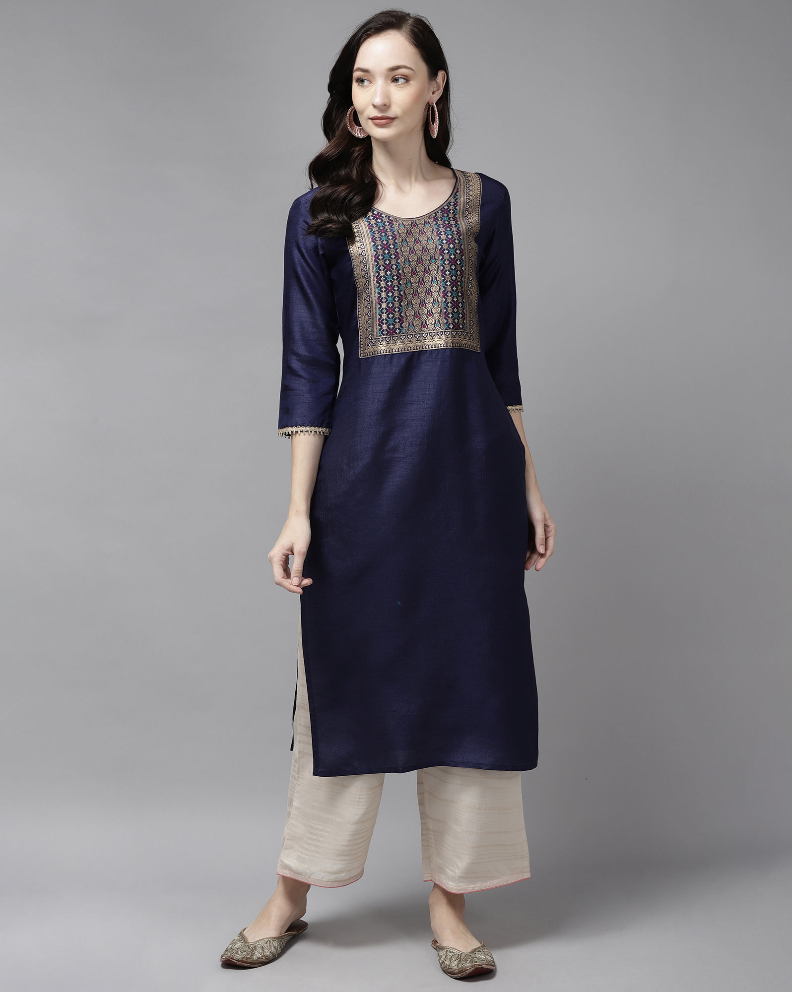 Indo Era Yoke Kurta 35 Cotton Printed Ethnic Wear Trendy Stylish Cotton Kurtis Collection