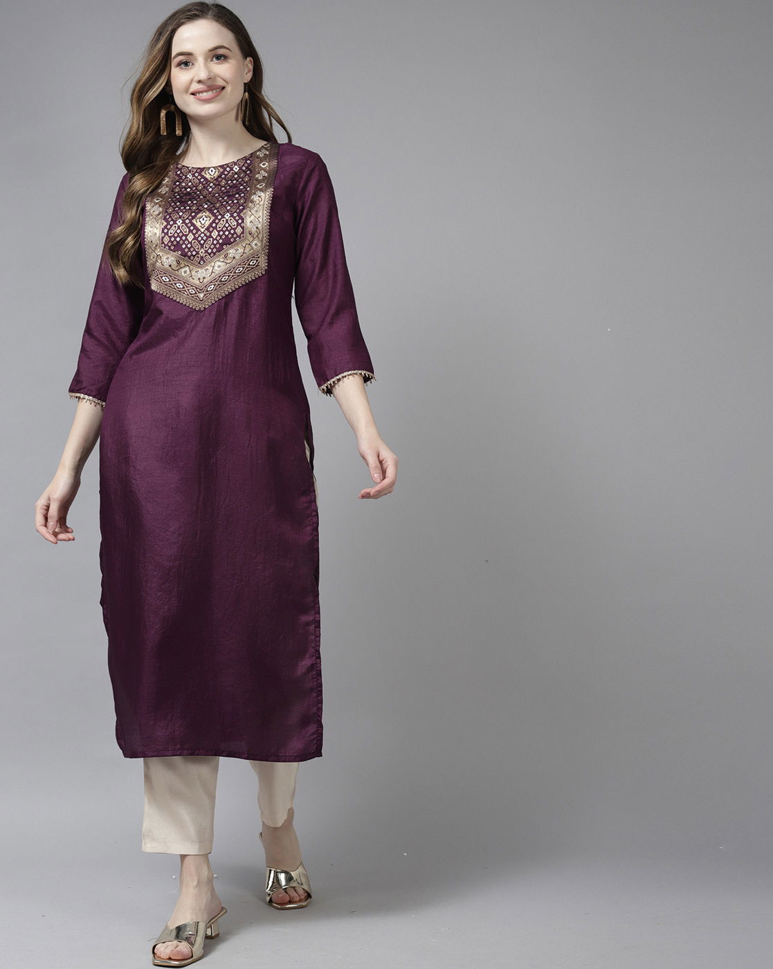 Indo Era Yoke Kurta 35 Cotton Printed Ethnic Wear Trendy Stylish Cotton Kurtis Collection
