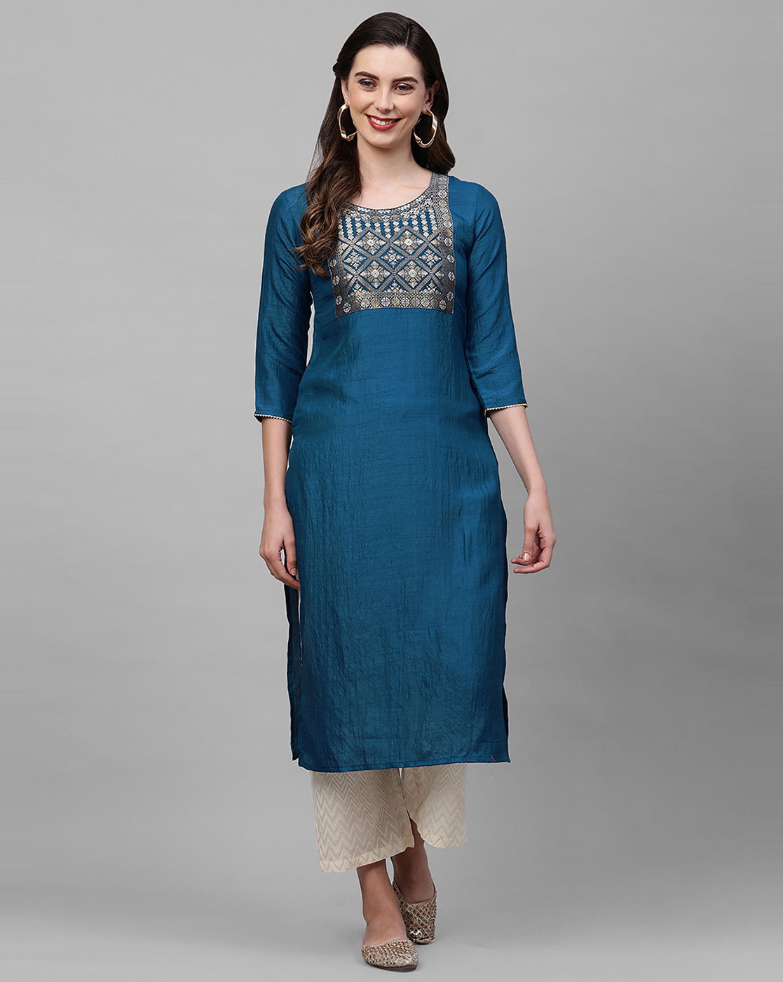 Indo Era Yoke Kurta 35 Cotton Printed Ethnic Wear Trendy Stylish Cotton Kurtis Collection