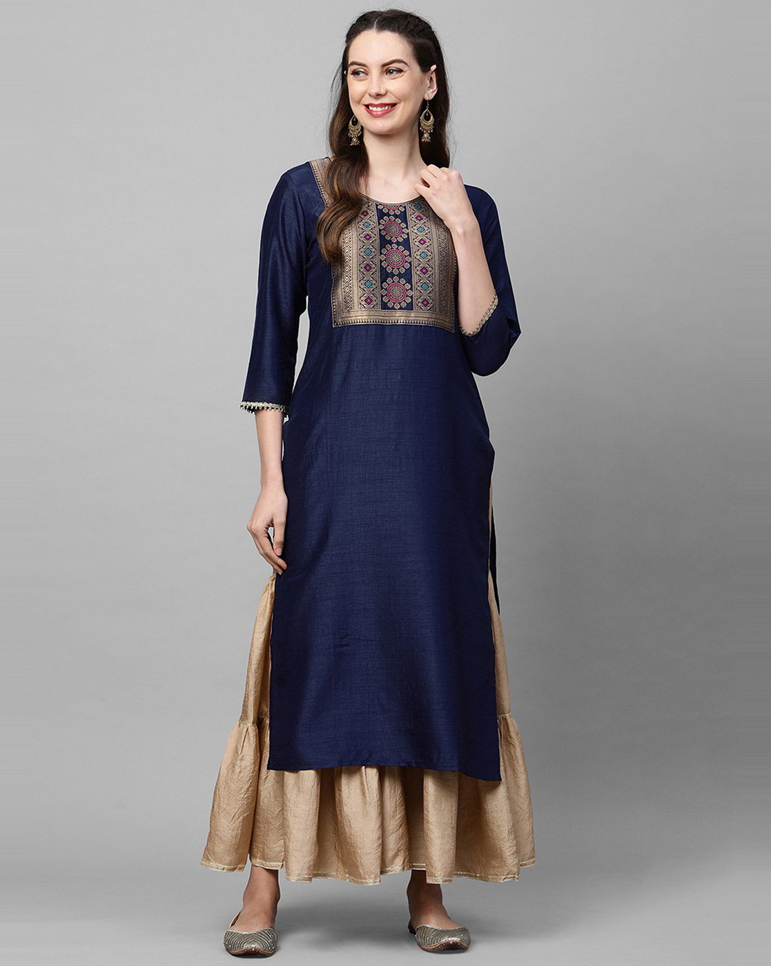 Indo Era Yoke Kurta 36 Trendy Cotton Printed Ethnic Wear Stylish Cotton Kurtis Collection