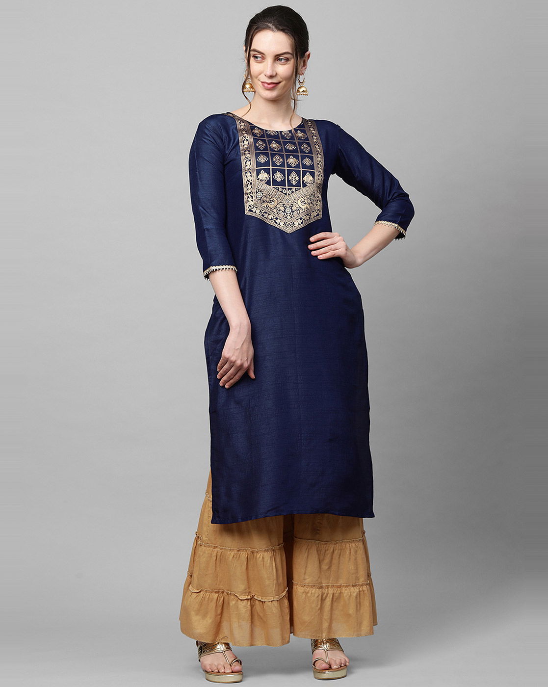 Indo Era Yoke Kurta 36 Trendy Cotton Printed Ethnic Wear Stylish Cotton Kurtis Collection