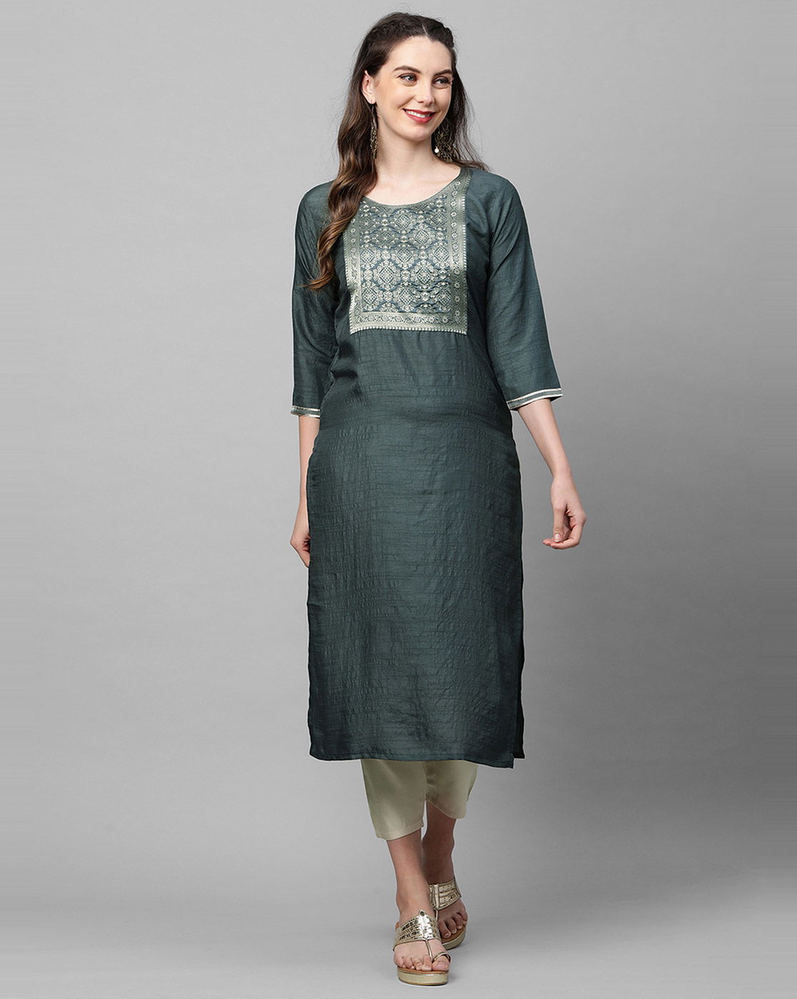 Indo Era Yoke Kurta 36 Trendy Cotton Printed Ethnic Wear Stylish Cotton Kurtis Collection