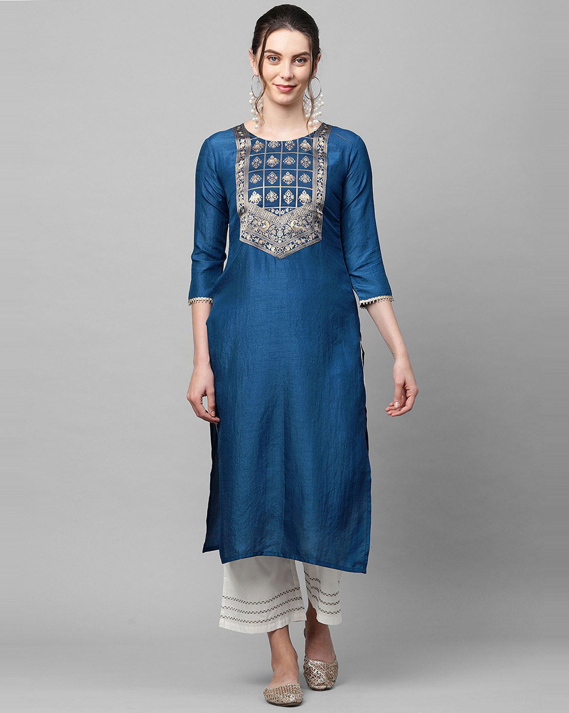 Indo Era Yoke Kurta 36 Trendy Cotton Printed Ethnic Wear Stylish Cotton Kurtis Collection