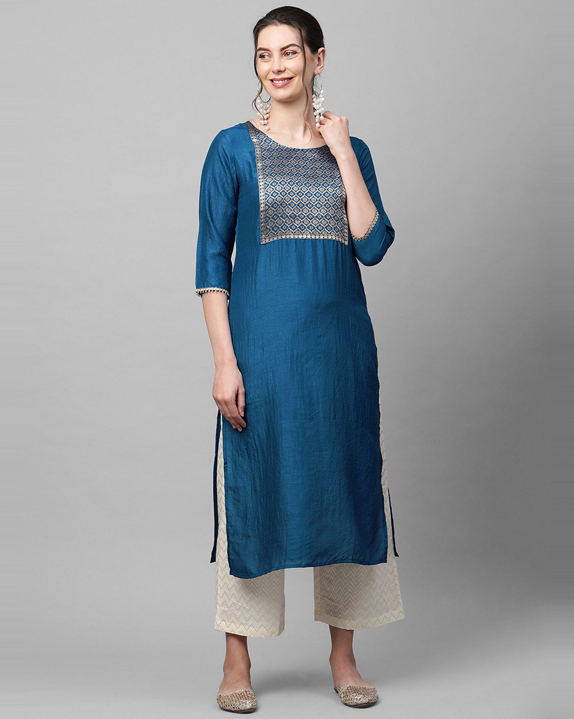 Indo Era Yoke Kurta 36 Trendy Cotton Printed Ethnic Wear Stylish Cotton Kurtis Collection