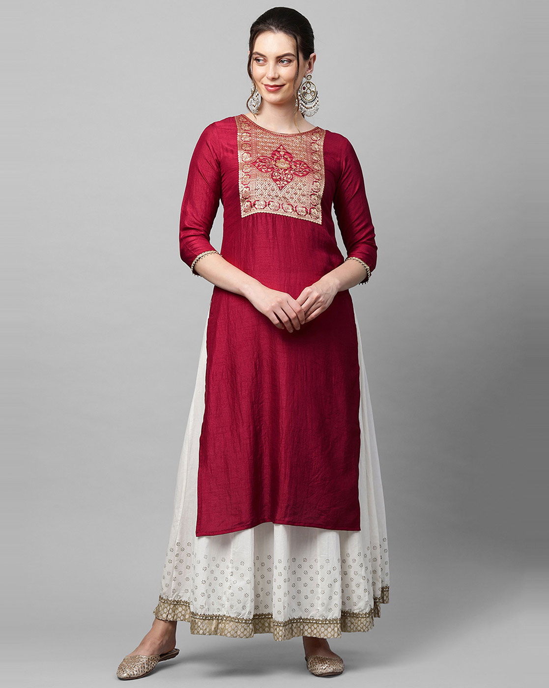 Indo Era Yoke Kurta 36 Trendy Cotton Printed Ethnic Wear Stylish Cotton Kurtis Collection