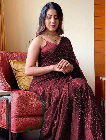 253 Beautiful Fancy Ethnic Wear Sequence Georgette Designer Saree Collection