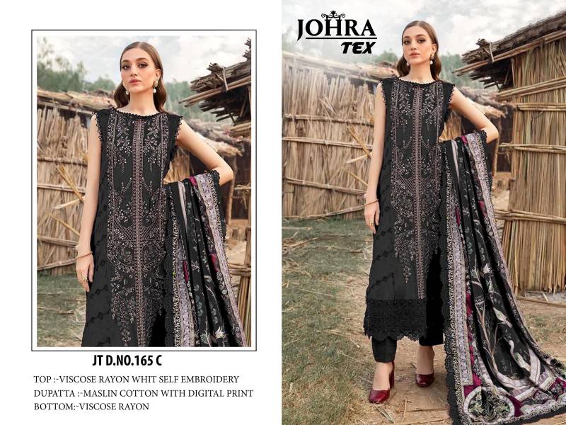 Johra Tex 165 C Viscose Rayon Embroidered Pakistani Salwar Kameez Wholesale In India