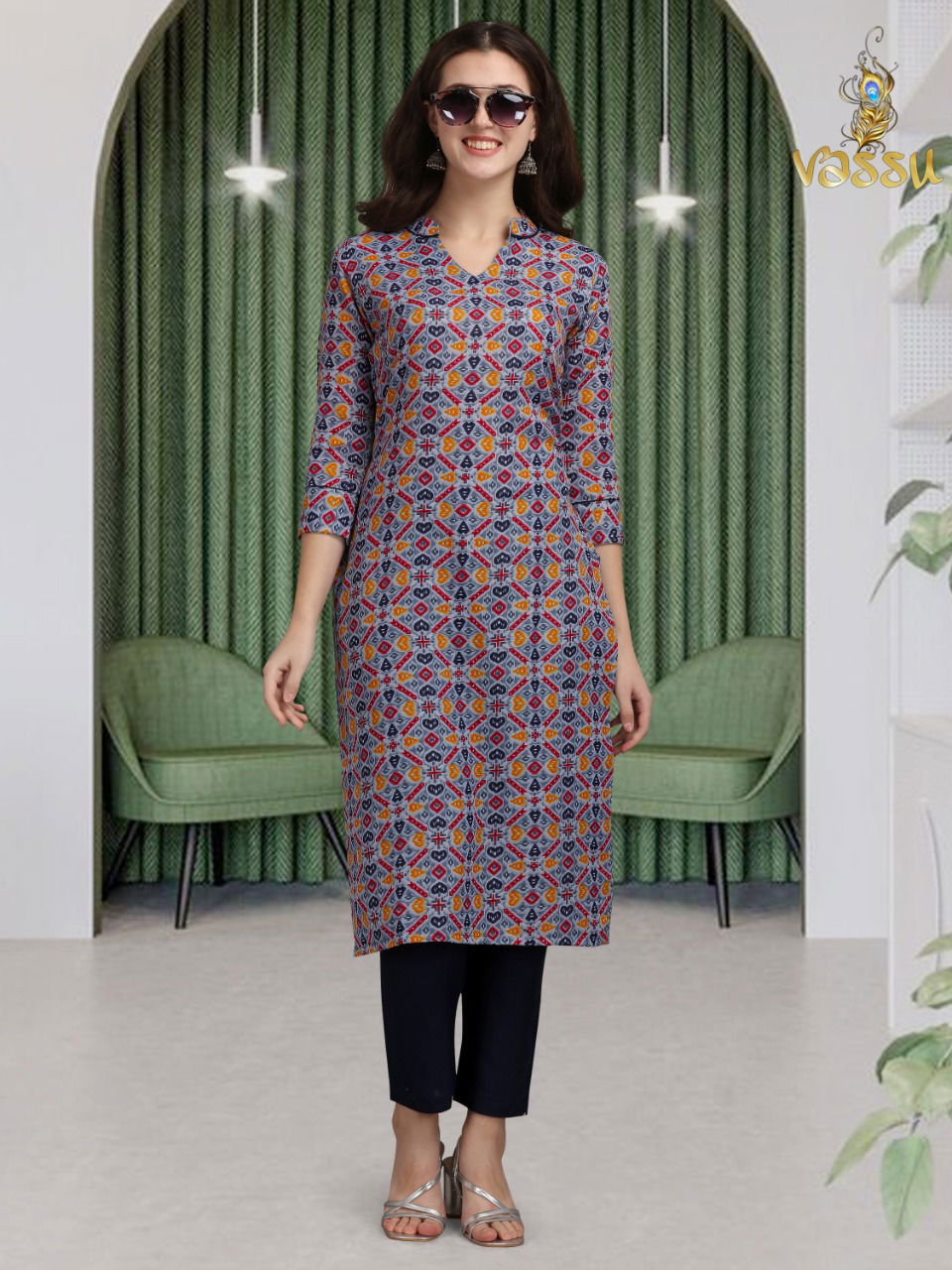 Vassu Kite 1 Fancy Ethnic Wear Cotton Printed Designer Latest Kurti Collection