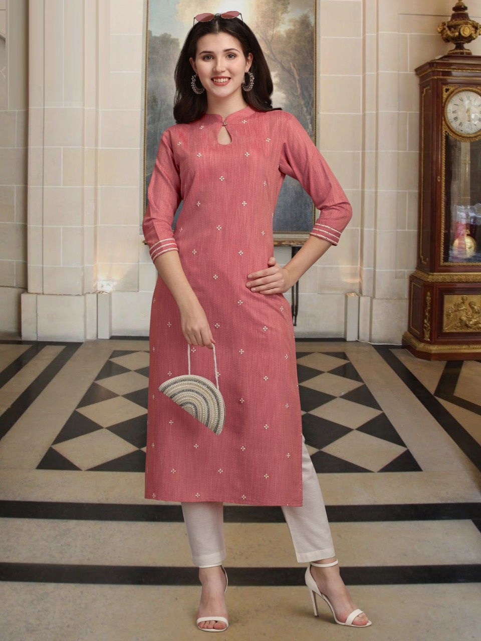 Vassu Kurti Pant 1 Designer Ethnic Wear Rayon Slub Kurti With Bottom Collection