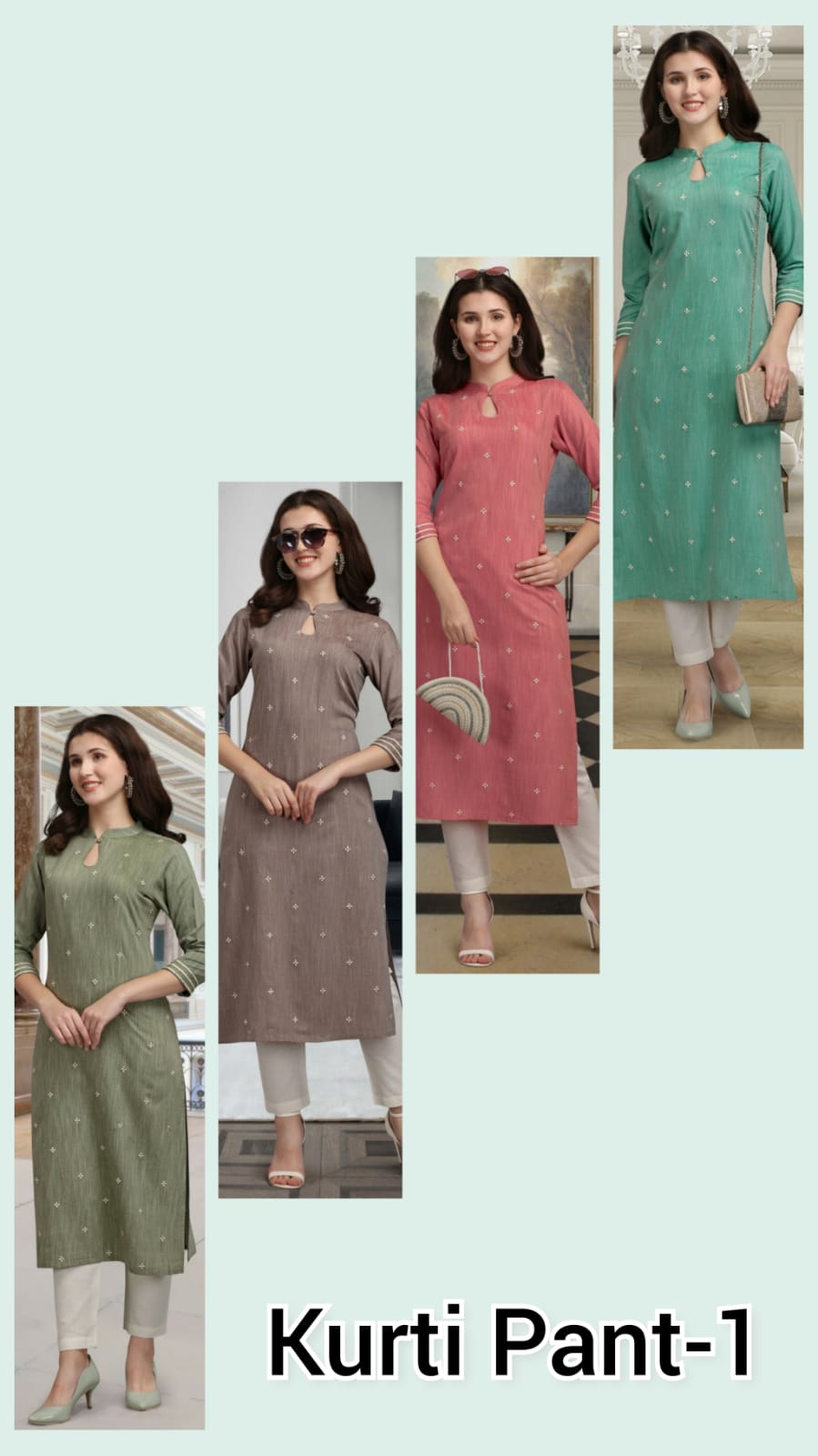 Vassu Kurti Pant 1 Designer Ethnic Wear Rayon Slub Kurti With Bottom Collection