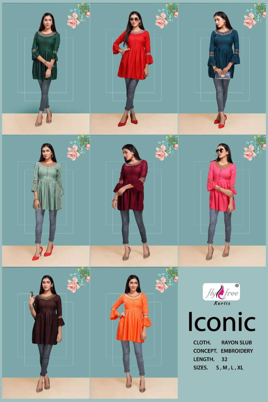 Fly Free Iconic 3 Fancy Ethnic Wear Designer Short Kurti Collection