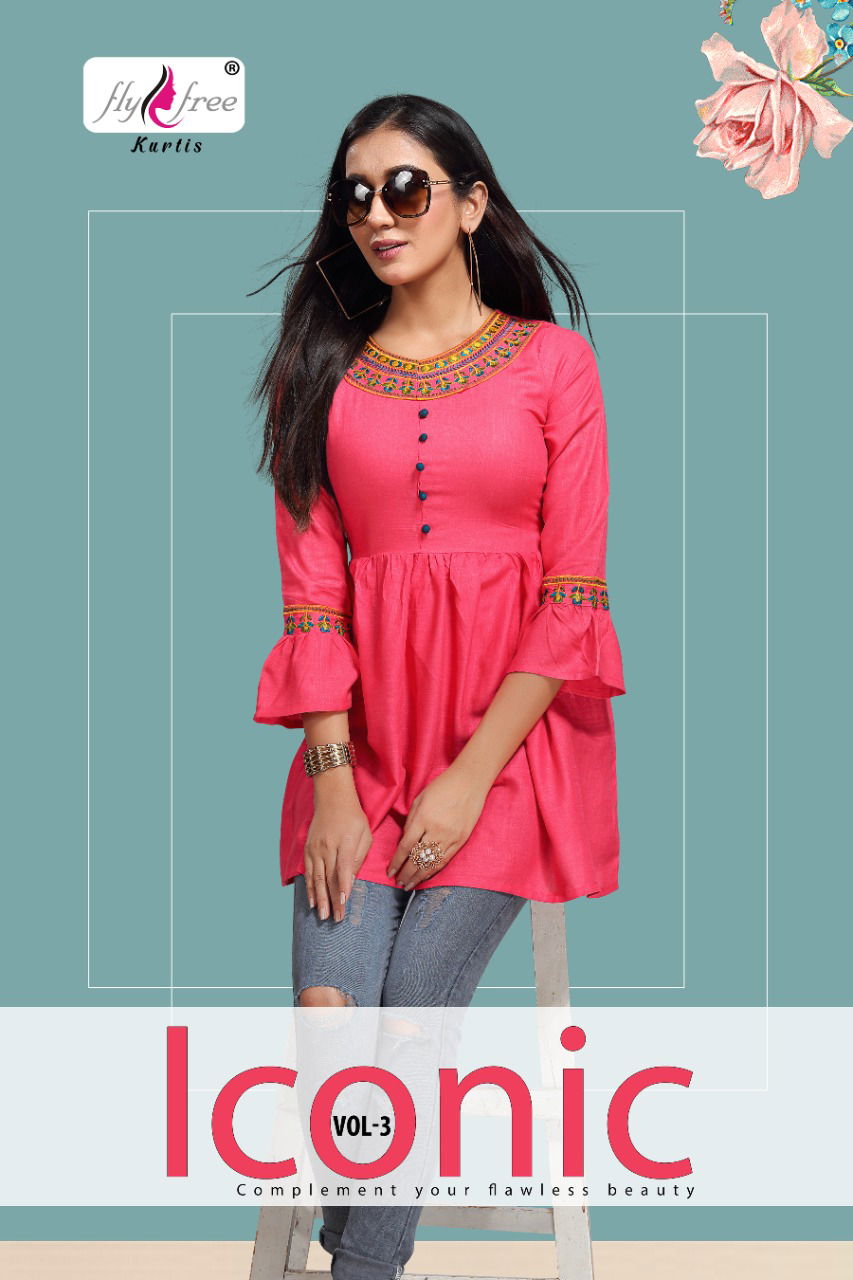 Fly Free Iconic 3 Fancy Ethnic Wear Designer Short Kurti Collection