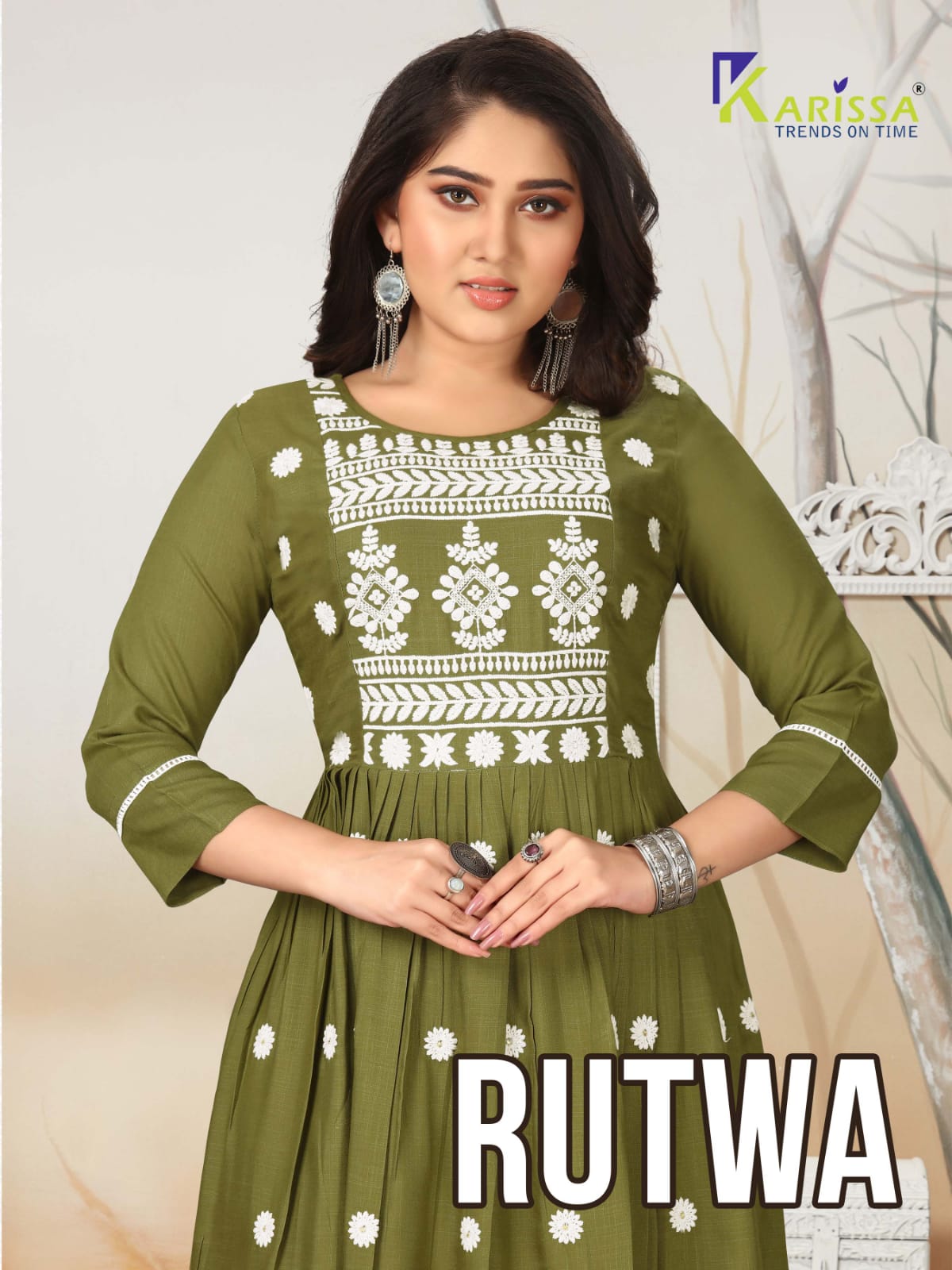 Karissa Rutwa Fancy Ethnic Wear Rayon Long Anarkali Kurti Collection
