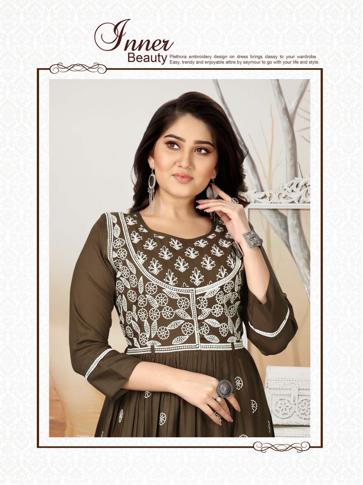 Karissa Rutwa Fancy Ethnic Wear Rayon Long Anarkali Kurti Collection