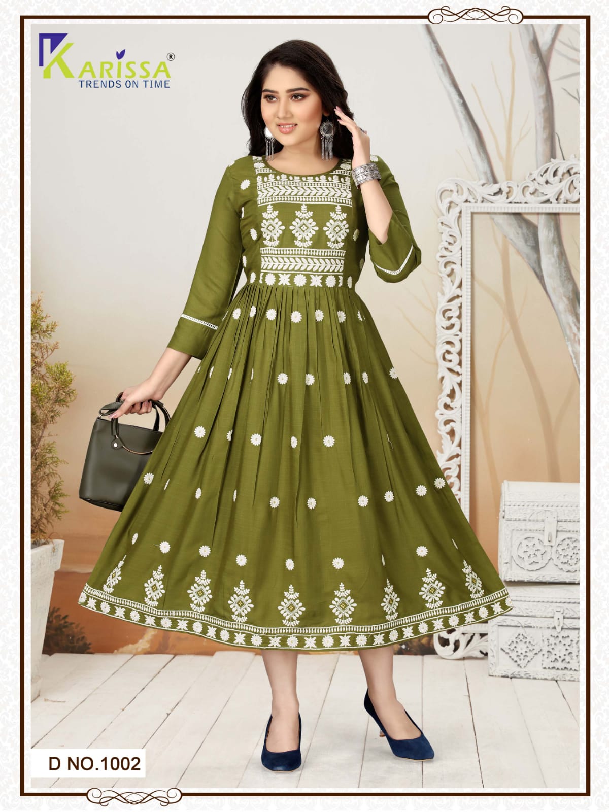 Karissa Rutwa Fancy Ethnic Wear Rayon Long Anarkali Kurti Collection