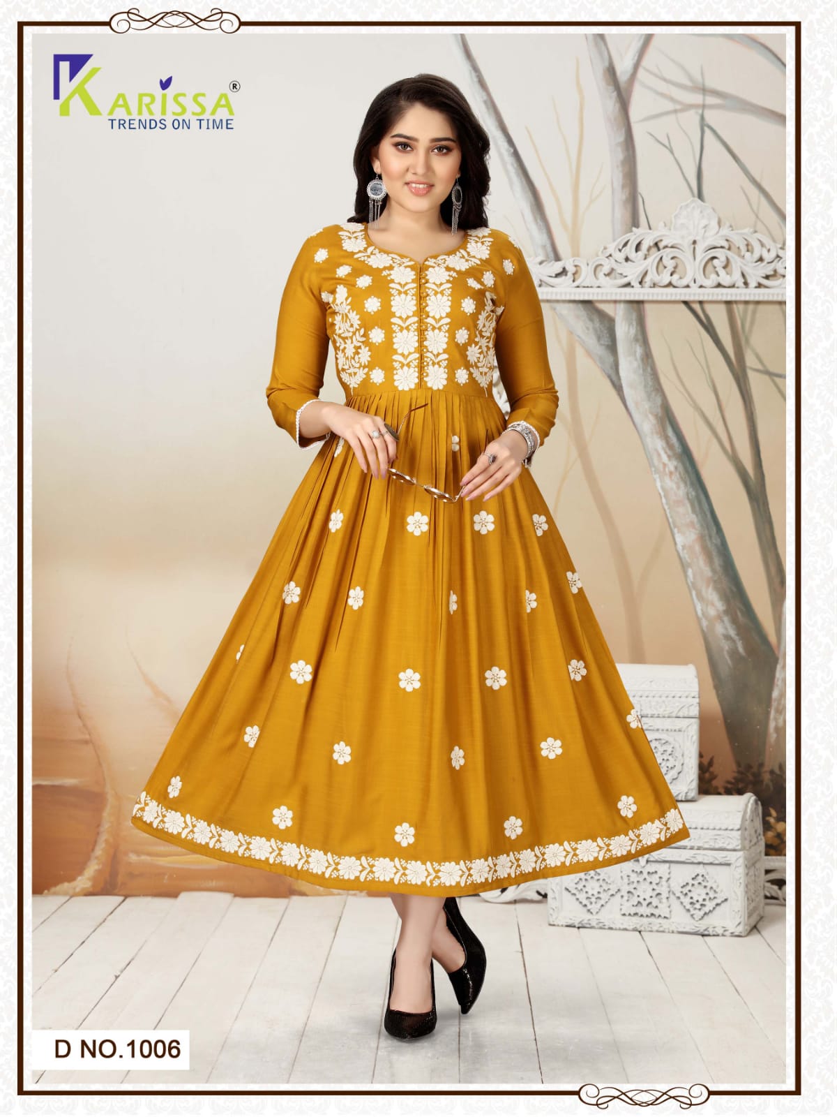 Karissa Rutwa Fancy Ethnic Wear Rayon Long Anarkali Kurti Collection